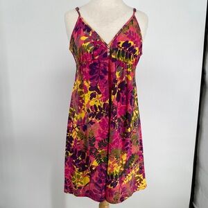 Lucky Brand Floral Spaghetti Strap Babydoll Dress Size Large